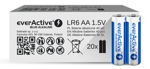 Patareid everActive ALEV6S2BK, 40 tk hind ja info | everActive Sanitaartehnika, remont, küte | kaup24.ee