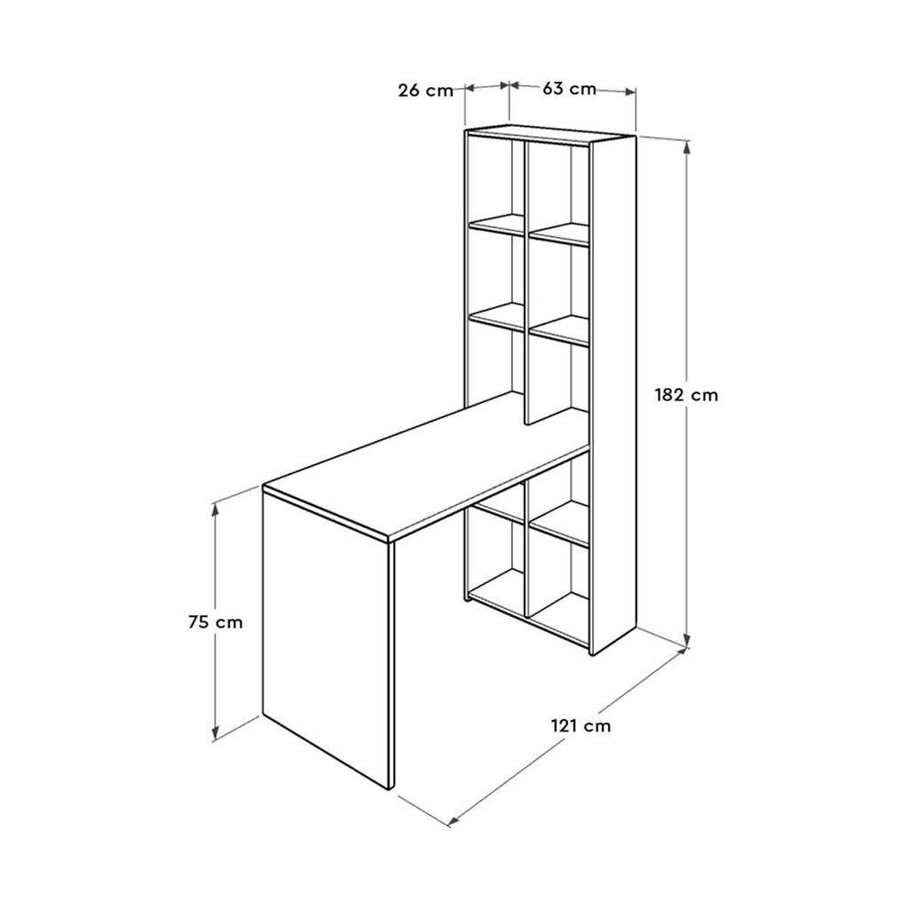 Kirjutuslaud Kalune Design CMU-206-DD-1, valge цена и информация | Arvutilauad, kirjutuslauad | kaup24.ee