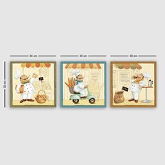 Репродукция из трех частей Счастливый шеф-повар цена и информация | Картины, живопись | kaup24.ee