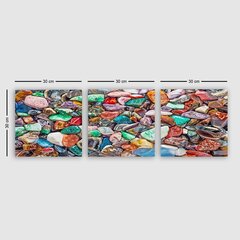 Репродукция из трех частей Цветные камни цена и информация | Картины, живопись | kaup24.ee