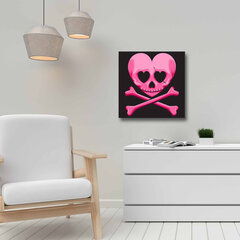 Reproduktsioon roosa kolju ja süda цена и информация | Картины, живопись | kaup24.ee