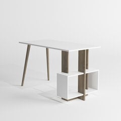 Письменный стол Kalune Design Lagomood Side, коричневый/белый цена и информация | Компьютерные, письменные столы | kaup24.ee