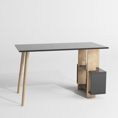 Письменный стол Kalune Design Lagomood Side, серый/светло-коричневый цена и информация | Компьютерные, письменные столы | kaup24.ee