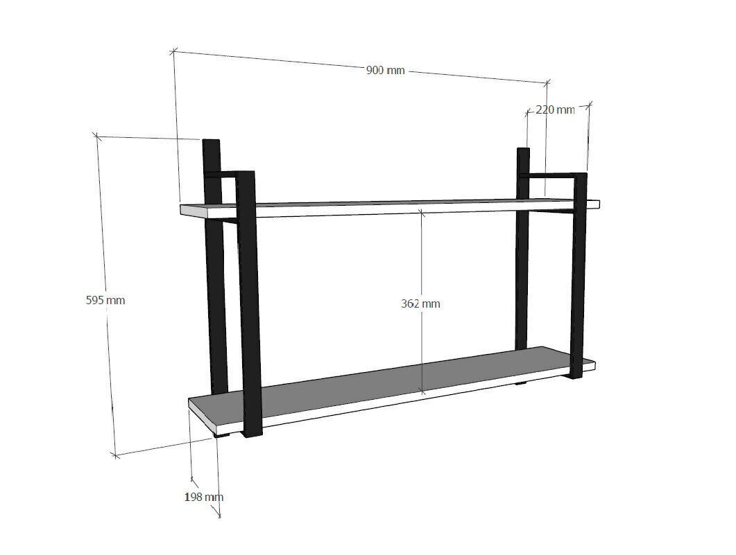 Seinariiul Kalune Design Abat, pruun/must hind ja info | Riiulid | kaup24.ee