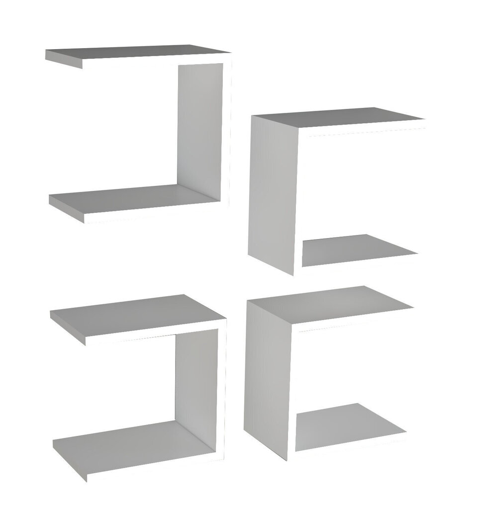 4-riiuli komplekt Kalune Design Base, valge hind ja info | Riiulid | kaup24.ee