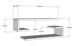 2-riiuli komplekt Kalune Design Eldo, valge цена и информация | Полки | kaup24.ee