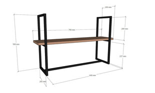 Подвесная полка Kalune Design Able, коричневая цена и информация | Полки | kaup24.ee