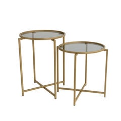 2-laua komplekt Kalune Design S406, kuldset värvi hind ja info | Diivanilauad | kaup24.ee