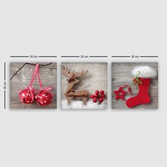 Kolmeosaline reproduktsioon Jõulukaunistused hind ja info | Seinapildid | kaup24.ee