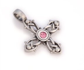 Bico "Petite" ripats roosade kristallidega (MS32 Pink) koos ekstra silmusega hind ja info | Kaelakeed | kaup24.ee