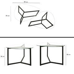 2-laua komplekt Kalune Design Bellisimo, must цена и информация | Журнальные столики | kaup24.ee