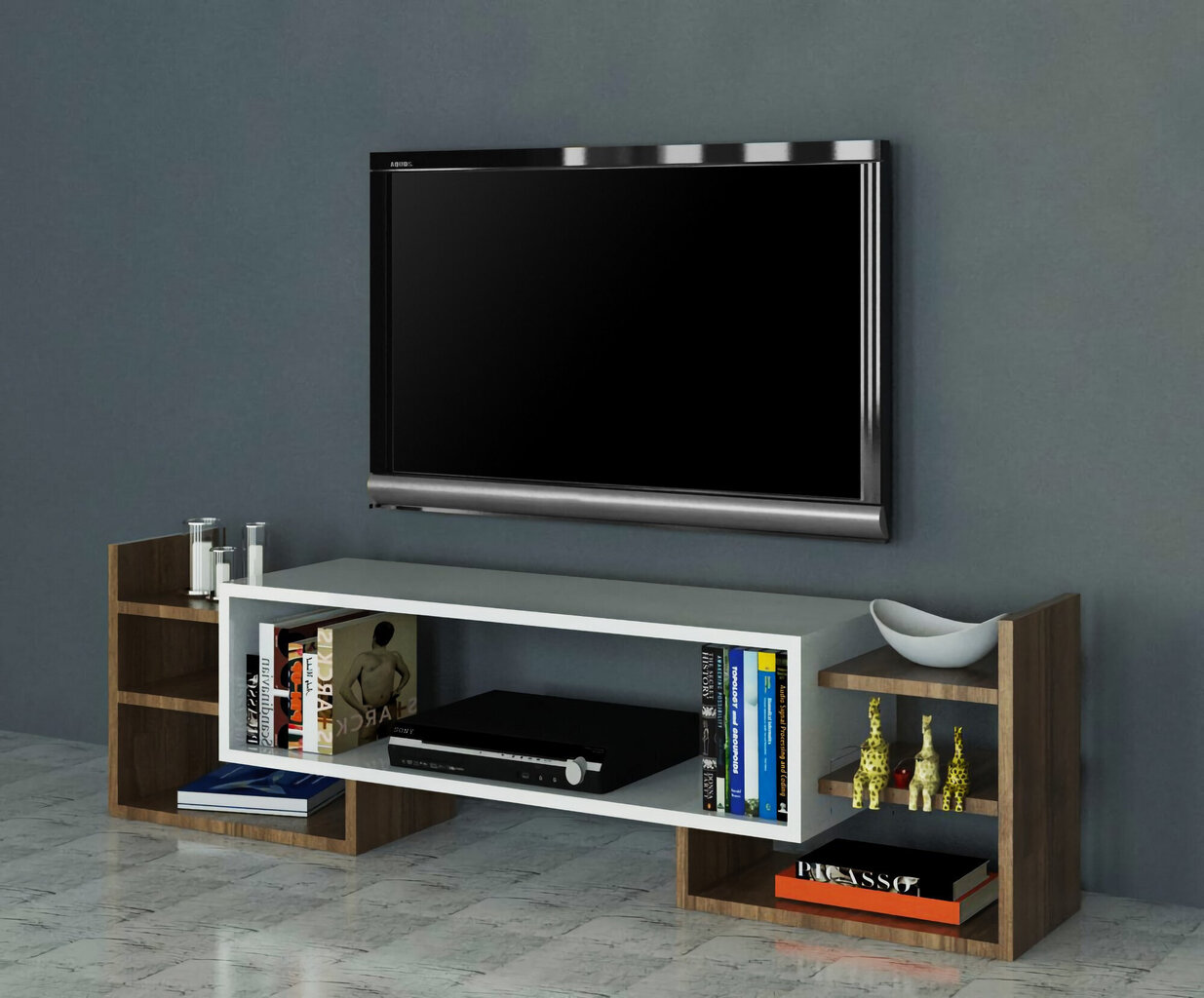 TV-laud Kalune Design, valge/pruun hind ja info | TV alused | kaup24.ee