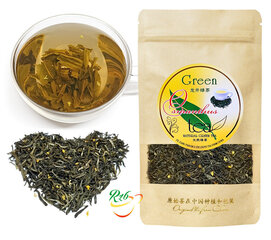 Roheline tee koos pungadega ja Osmanthuse õitega, Osmanthus Green tea with tips, 100 g цена и информация | Чай | kaup24.ee