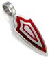 Bico "Triple Shield" väike läbipaistev punane vaik ja metallist ripats (BTS16 punane) hind ja info | Kaelakeed | kaup24.ee