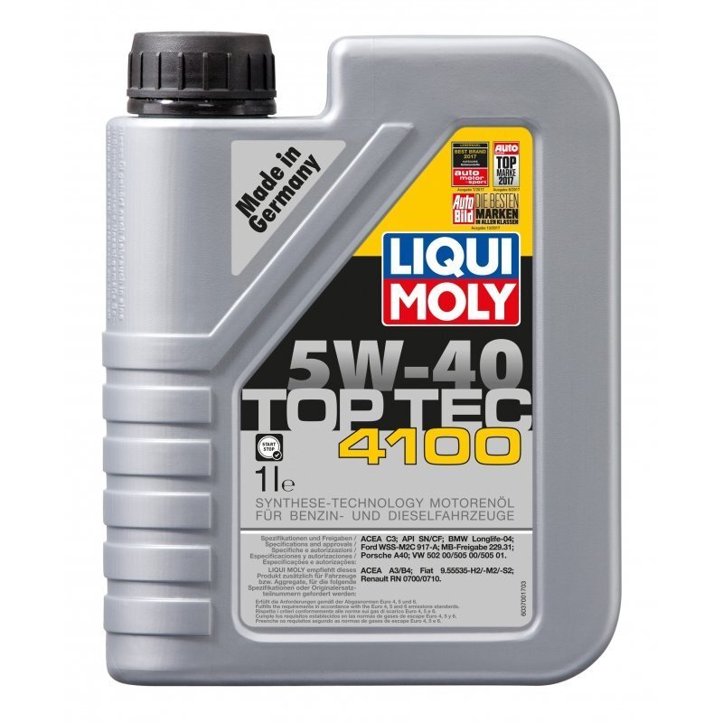 Sünteetiline mootoriõli Liqui-Moly Top Tec 4100 5W-40, 1L цена и информация | Mootoriõlid | kaup24.ee