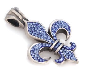 Bico "Orleans" Pave Fleur De Lis kristallidega ripats (PV2 sinine) hind ja info | Kaelakeed | kaup24.ee