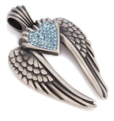 Bico "Wings Of Uriel" Pave Angel Wings ripats kristallidega (PV7 helesinine) hind ja info | Kaelakeed | kaup24.ee