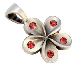 Bico "Petals" lilleripats punaste kristallidega (CR4 punane) hind ja info | Kaelakeed | kaup24.ee