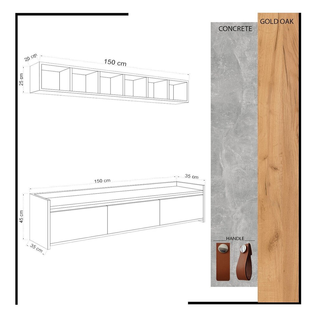 Sektsioon Kalune Design Sleppa, pruun / hall hind ja info | Sektsioonid | kaup24.ee