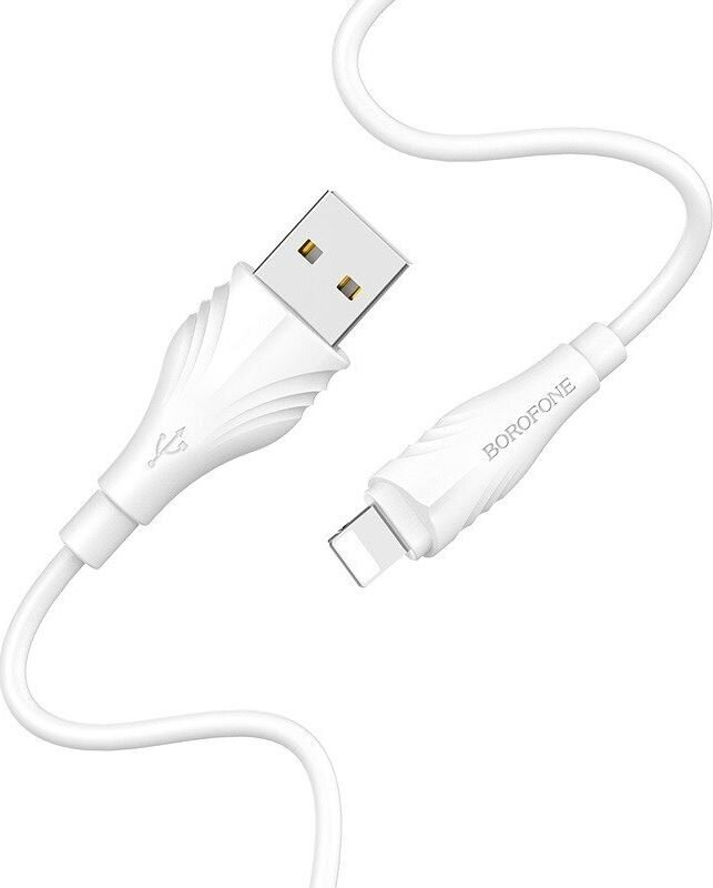 Borofone kaabel BX18 Optimal - USB to Lightning - 2 meetrit valge цена и информация | Mobiiltelefonide kaablid | kaup24.ee