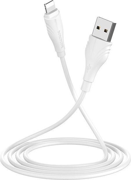 Borofone kaabel BX18 Optimal - USB to Lightning - 2 meetrit valge цена и информация | Mobiiltelefonide kaablid | kaup24.ee