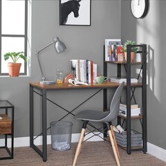Письменный стол LWD48X, коричневый/черный цена и информация | Компьютерные, письменные столы | kaup24.ee