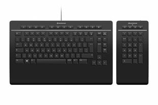 Juhtmega klaviatuur 3DC Keyboard Pro with Numpad (Nordic) : 3DX-700094 цена и информация | Клавиатуры | kaup24.ee