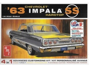 Сборная пластиковая модель AMT - '63 Chevy Impala Hardtop 4 in 1 Customizing Kit, 1/25, 01149 цена и информация | Конструкторы и кубики | kaup24.ee