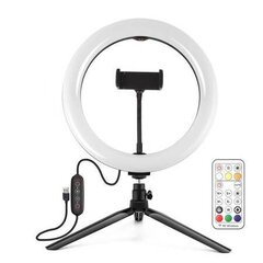 Puluzi statiiv rõnga LED-iga, 26 cm RGBW lamp цена и информация | Осветительное оборудование для фотосъемок | kaup24.ee