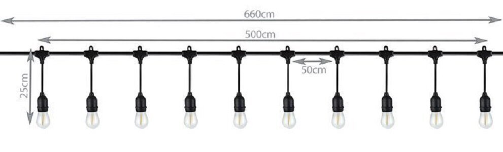 LED lambiketi komplekt rippuvate pesadega 5M 10 PIRNI цена и информация | Jõulutuled | kaup24.ee