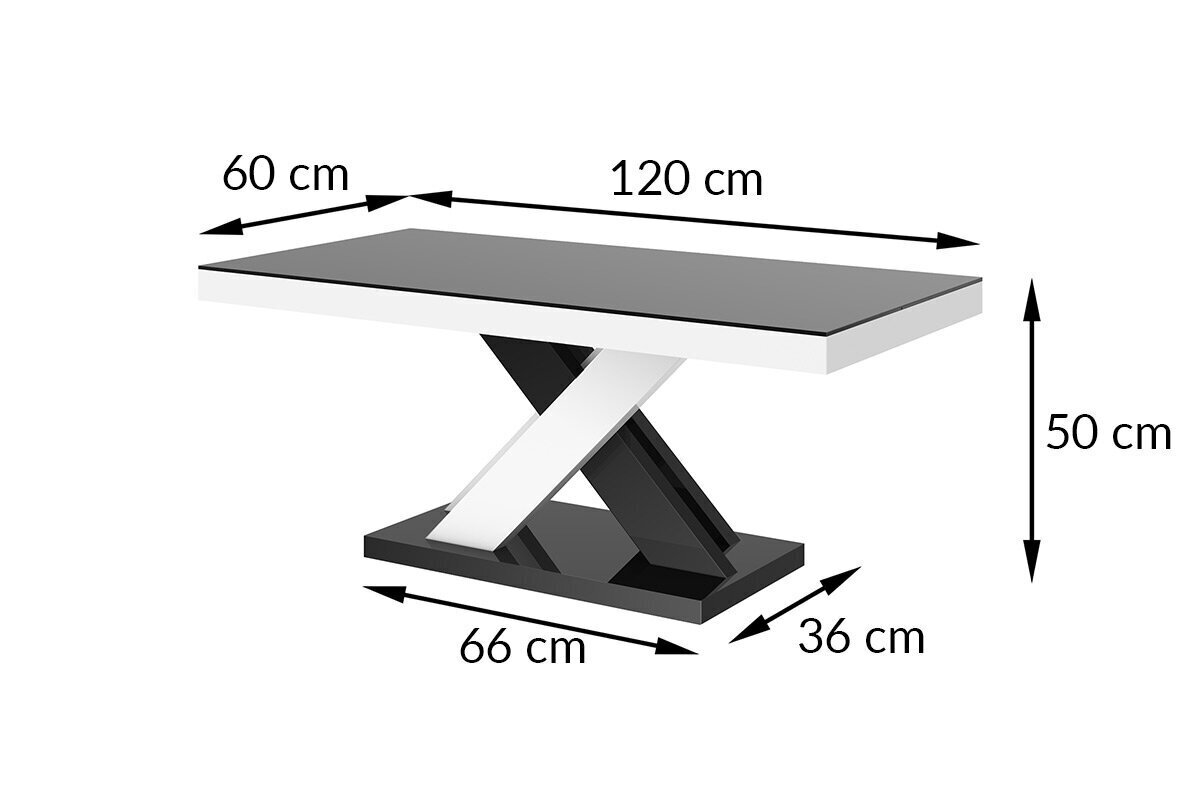 Diivanilaud Xenon Lux Mini czarny polysk bialy czarny polysk hind ja info | Diivanilauad | kaup24.ee