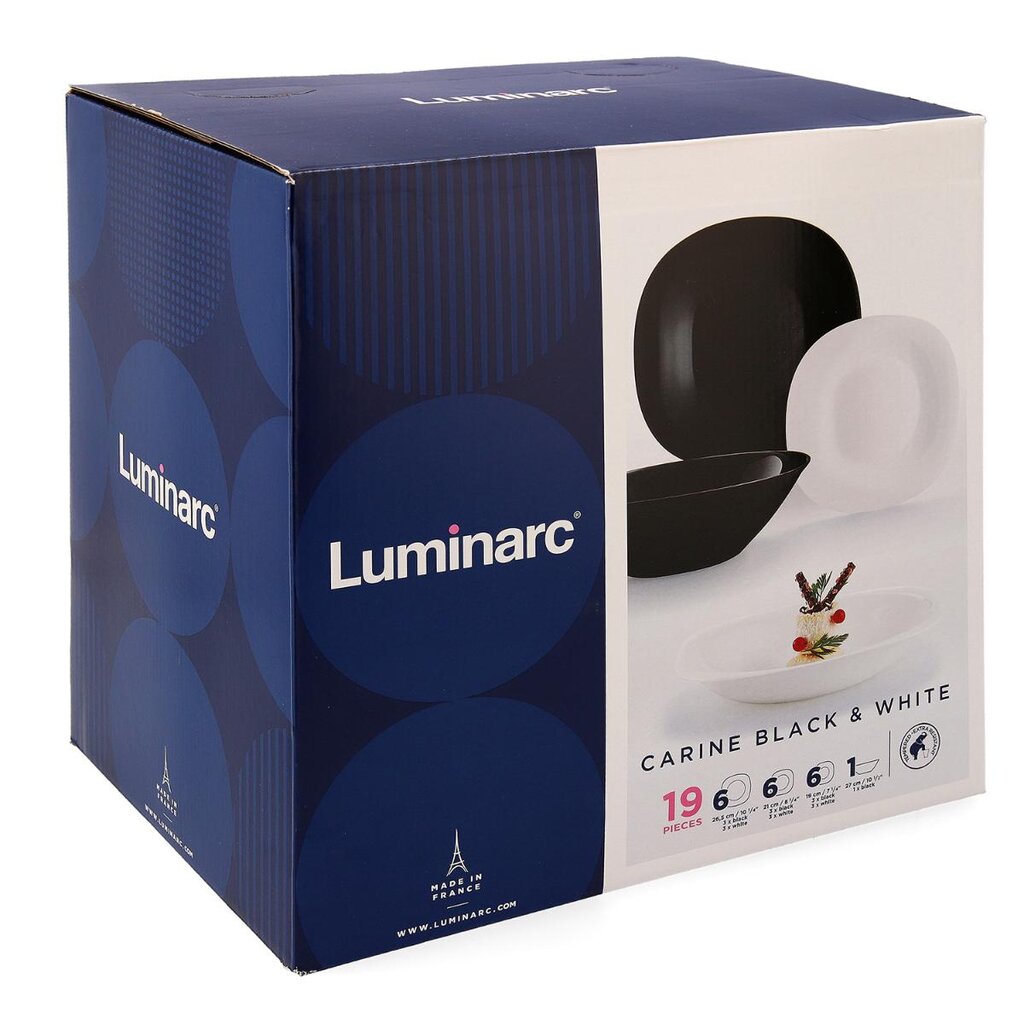 Serviisi komplekt Luminarc Carine Black and White, 19 osa hind ja info | Lauanõud ja kööginõud | kaup24.ee