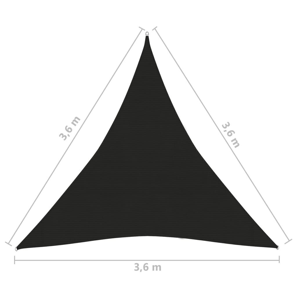 Päikesesirm, 3,6x3,6x3,6 m, must hind ja info | Päikesevarjud, markiisid ja alused | kaup24.ee