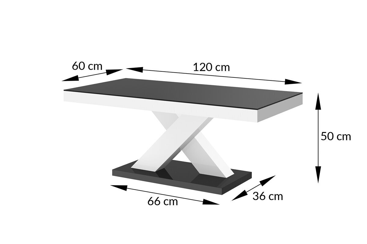 Diivanilaud Xenon Mini bialy mat czarny polysk hind ja info | Diivanilauad | kaup24.ee