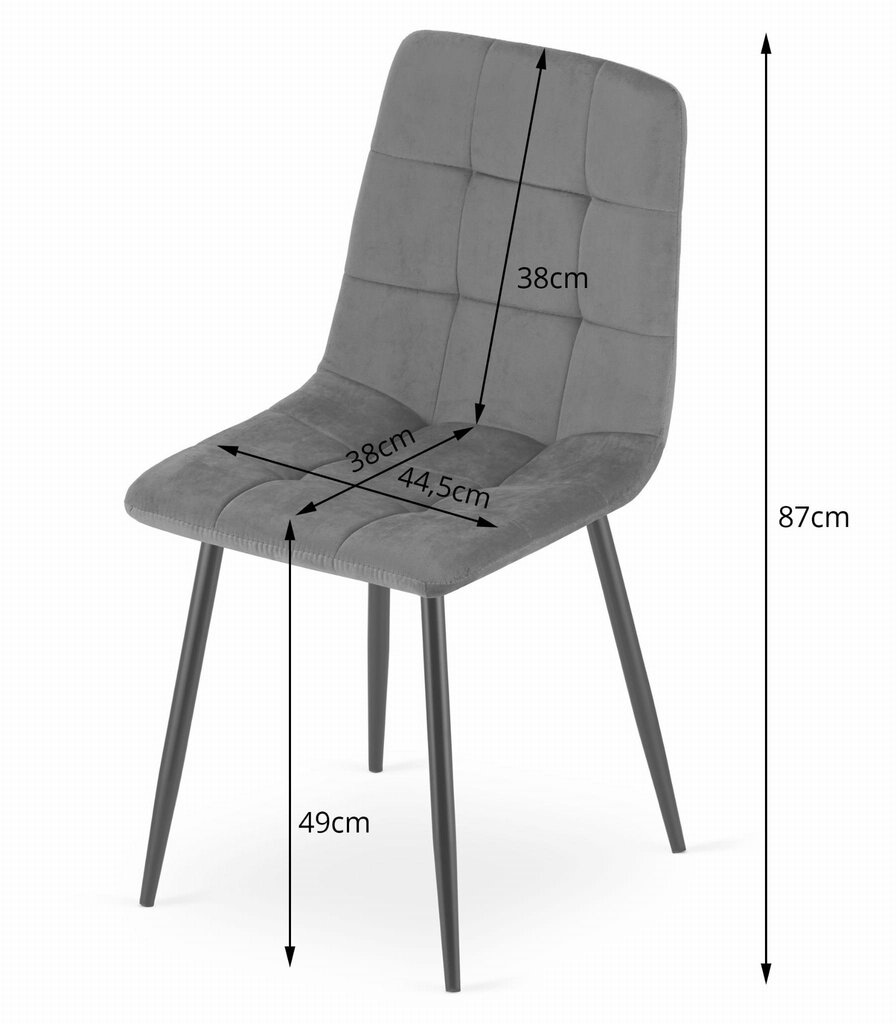 4-tooli komplekt Sara, hall hind ja info | Söögilaua toolid, köögitoolid | kaup24.ee