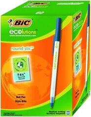 Ручки шариковые BIC ECO ROUND STIC 1.0 мм черные, в упаковке 60 шт. (256651) цена и информация | Письменные принадлежности | kaup24.ee