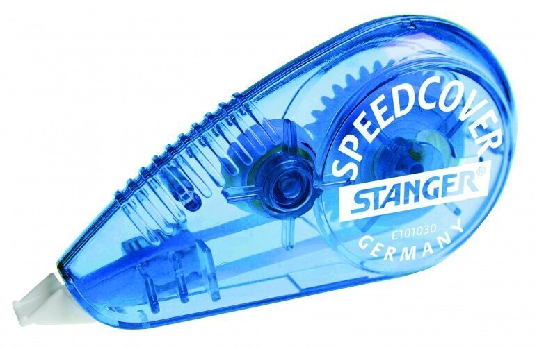 STANGER Correction Roller Speed Cover, 12m x 5mm, 1 pcs 18000101099 Band length 12m x 5mm. Carrier material PE. Ideal for correcting. Immediately overwriteable. Dyes, ball - point pens, as well as dried felt - tip and fill inks can be covered. REACH confo hind ja info | Kirjatarbed | kaup24.ee