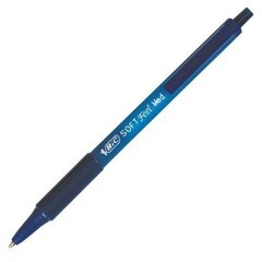 BIC Ballpoint pens SOFTFEEL CLIC 0.32 mm, blue, Pouch 1 pcs 914346 Automatic pen with comfortable cushioned grip. Easy to use: retractable clic system. Comfortable cushioned grip. Qucik-drying (2 sec.). Barrel color matches ink color. Medium point: 1,0 mm, line width 0,32 mm. цена и информация | Письменные принадлежности | kaup24.ee