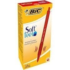 Pastapliiatsid BIC SOFTFEEL CLIC, 0,32 mm, punane, 12 tk hind ja info | Kirjutusvahendid | kaup24.ee