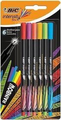 <p>Набор ручек Bic FineLiners Intensity Fine Rainbow, 0,4 мм, набор из 6 цветов 498327</p>
 цена и информация | Письменные принадлежности | kaup24.ee