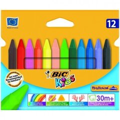 Меловой воск Bic Wax Crayons PlastiDecor Triangle Box, 12 цветов, 000789 цена и информация | Принадлежности для рисования, лепки | kaup24.ee