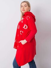 Punane pluss suurusega trükitud dressipluus. 2016102901624 hind ja info | Naiste pluusid, särgid | kaup24.ee