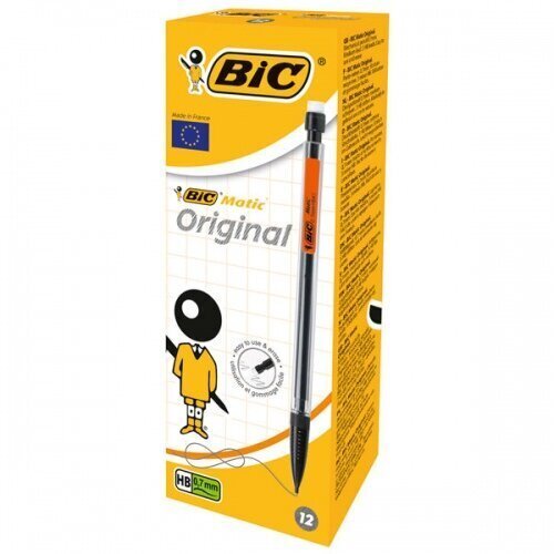 BIC Mechanical pencils ORIGINAL 0.7 mm, HB, Pouch 12 pcs 8209591 hind ja info | Kirjutusvahendid | kaup24.ee