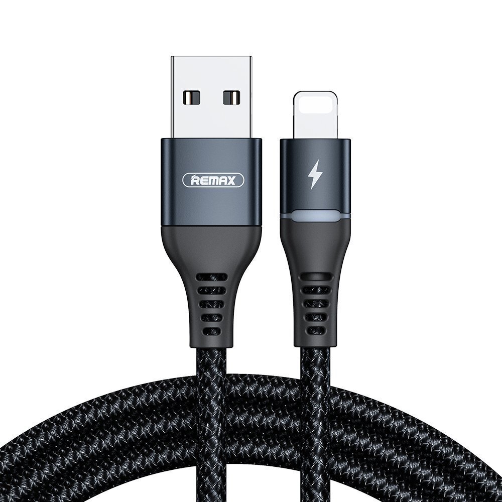 Kaabel Remax Durable Nylon Braided, USB - Lightning, 1 m, must цена и информация | Mobiiltelefonide kaablid | kaup24.ee