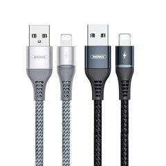 Плетеный кабель Remax Durable Nylon, USB - Lightning, 1 м, черный цена и информация | Кабели для телефонов | kaup24.ee