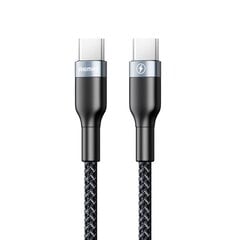 Kaabel Remax Sury 2 Series Durable Nylon Braided Wire, USB Type C - USB Type C, 1 m, must hind ja info | Mobiiltelefonide kaablid | kaup24.ee
