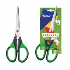 Scissors Forpus, 17cm,  rubberized, цена и информация | Канцелярские товары | kaup24.ee