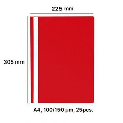 AD Class Report file 100/150 red, pouch 25pcs цена и информация | Канцелярские товары | kaup24.ee