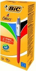 Pastapliiatsid BIC 4 COLORS FINE BOX12 BCL EU, 12 tk. 233843 цена и информация | Письменные принадлежности | kaup24.ee