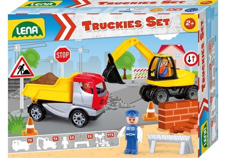 LENA® Truckies Seti ehitusplats 01631 цена и информация | Poiste mänguasjad | kaup24.ee